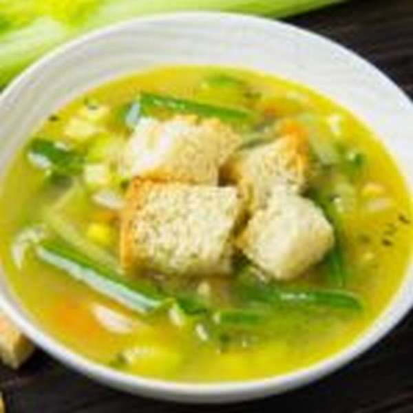 Овощной суп с сухарями